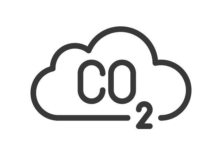symbol chmury i napis CO2